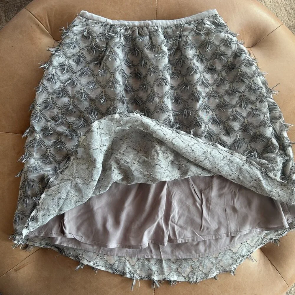 Anthropologie Modern Parisian Romantic Textured Midi Skirt Pockets NWT Womens S